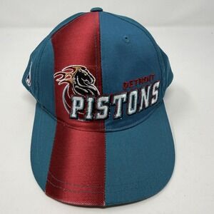 Vintage Detroit Pistons Hat Cap Snapback Draft Teal Red NBA Sports Specialties